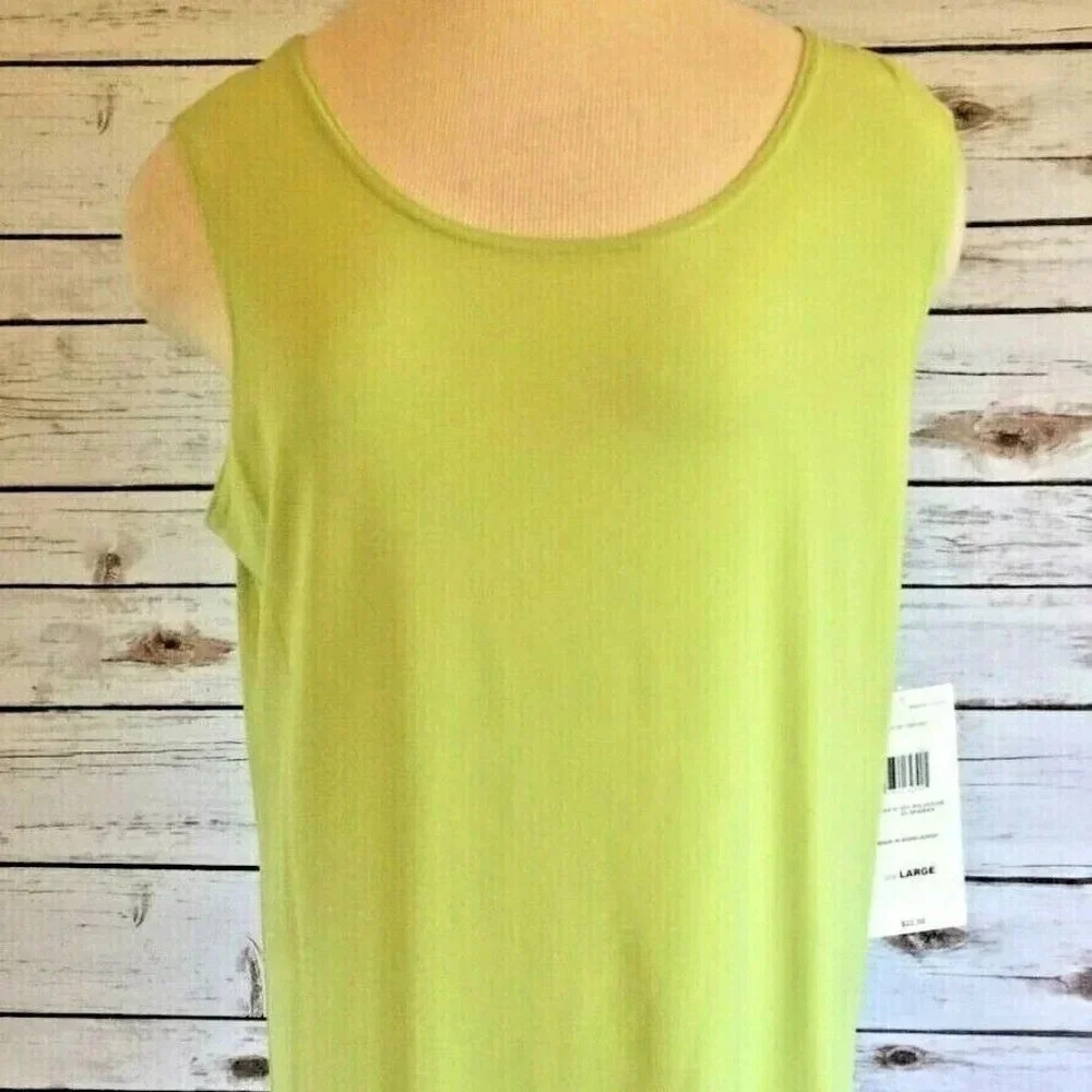 NWT SARAH BENTLEY Women Sleeveless Pull-Over Green Blouse Top Shirt Size Large